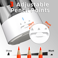 Taille-crayon électrique rechargeable à lame spirale, arrêt automatique, double trou, 3 modes réglables pour l'école et le bureau