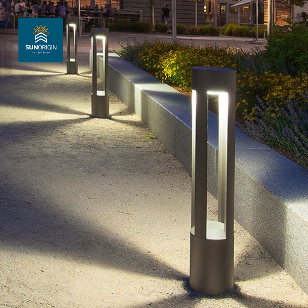 Modern Garden Outdoor Waterproof Aluminum LED Bollard Lamp IP65 AC/DC App Control 3500K Warm White 270 Beam Angle Decorative