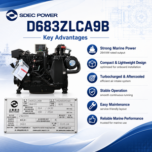 Motor Diésel Marino SDEC Serie D683 D683ZLC A9B 2430 rpm, Propulsión de Bajo Consumo para Yates, Transbordadores de Pasajeros y Embarcaciones de Patrulla - Product Image 3