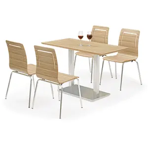 三郎餐厅椅子专业制造商快餐连锁餐桌家具胶合板餐厅餐桌带椅子