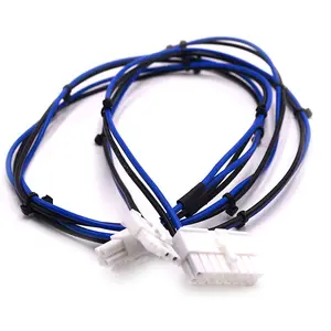 Customized Molex mini fit jr 5557 receptacle housing single/ dual raw 2-24CKT wire harness cable assembly manufacturer