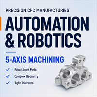Produsen Suku Cadang Mesin Presisi dan Penggilingan CNC 5 Axis Aluminium Kustom untuk Rumah dan Penghubung Sendi Robot Otomatis