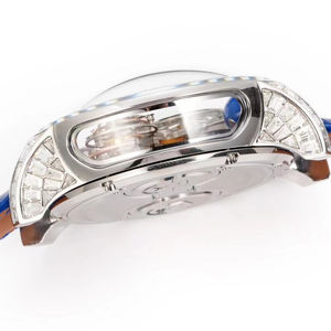 Montre automatique de luxe pour homme en acier inoxydable avec aiguilles célestes 3D et diamants arc-en-ciel de haute qualité - Product Image 4