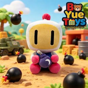 Peluche <span class=keywords><strong>Bomberman</strong></span> Anime, jouet en peluche <span class=keywords><strong>super</strong></span> doux, rembourrage en coton PP, matériau en coton, hauteur 11-30 cm, unisexe, pour les fêtes, jouet anti-stress - Product Image 1
