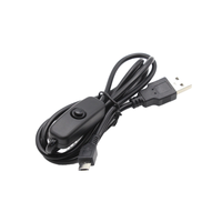 Kustom USB 2.0 hitam tipe a ke mikro B kabel saklar dengan jaket PVC dan Braid perisai untuk lampu LED & pompa on off saklar 501