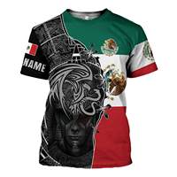 Chemise personnalisée avec drapeau du Mexique pour hommes, T-shirt de haute qualité avec nom personnalisé, T-shirts surdimensionnés pour hommes, T-shirts de fitness
