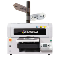 Gran oferta de Graphking, modelo de impresora UV de tamaño pequeño A3 de alta calidad con Xp600/i3200 para funda de teléfono móvil