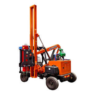 Thủy lực theo dõi đống lái xe ramming máy với TANDEM bánh bơm cho đường cao tốc hộ Lan Tôn sóng cài đặt - Product Image 1
