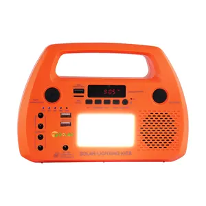 Système d'énergie solaire 30W Kit de générateur de panneau solaire avec éclairage de secours par radio FM