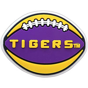 Aksesori sepatu karet PVC, hiasan sepatu Rugby DIY tim sepak bola Amerika, jimat sepatu harimau <span class=keywords><strong>Lsu</strong></span> - Product Image 3