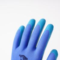 Gants de jardin OEM personnalisés en latex gaufré, doublés polyester, anti-coupure, avec poignet tricoté, respirants et imperméables