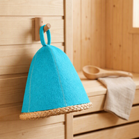 Chapeau de sauna en feutre avec logo personnalisé, chapeau de protection en laine douce pour sauna, hammam, isolation thermique, évacuation de l'humidité, confortable, de qualité supérieure