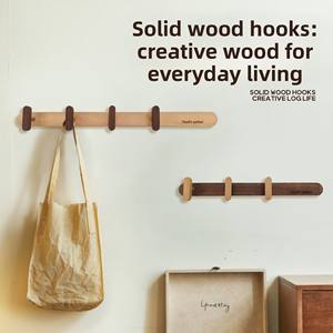 Crochets nordiques créatifs <span class=keywords><strong>en</strong></span> bois <span class=keywords><strong>massif</strong></span> crochets de rangée de sucette crochets d'entrée de mur <span class=keywords><strong>en</strong></span> bois pas besoin de percer des cintres - Product Image 3