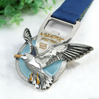 Médailles personnalisées en métal pour la course à pied, le marathon, le football, le soccer, avec un design amusant en émail plaqué or, argent et laiton