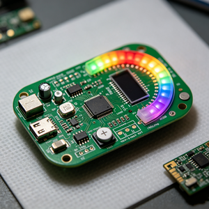 Carte de contrôle PCBA personnalisée pour anneau lumineux LED RGB, alimentation Type C, assemblage de circuits imprimés ODM OEM - Product Image 1