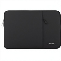 Housse pour ordinateur portable MOSISO 13-133 pouces avec poche |   Compatible avec MacBook Air/Pro 13/14 HP Dell |   Étui vertical en polyester - Noir