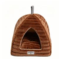 Yangyangpet Braunes Dreieckiges Fax-Kaninchen mit Streifen Luxuriöses Orthopädisches Schaumstoff Wasserdichtes Hundebett