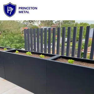 Personalizado ao ar livre sem ferrugem comercial Decoração metal jardim alumínio privacidade plantador com tela