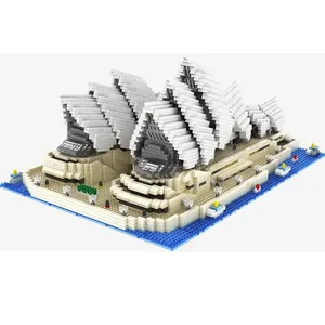 PZX arquitectura mundial Mini juego de bloques de construcción montaje Sydney Opera House <span class=keywords><strong>Big</strong></span> Ben ladrillo Juguete DIY campo de fútbol juguete de construcción - Product Image 3