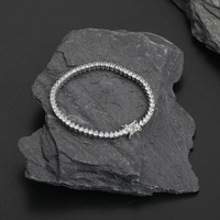 Venta Directa de Fábrica: Pulsera de Tenis de Moda con Cadena de Latón de 3mm y 3 Garras, Microincrustaciones de Zirconia, Estilo Hip-hop y Rap