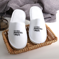 Pantoufles Jetables Antidérapantes à Bout Fermé pour Hôtel, Voyage, Invités et Maison, Chaussons de Spa Blancs pour Salle de Bain