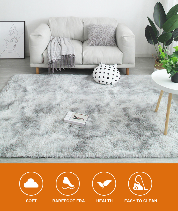Graceline 2022 Most Popular Custom Rectangle Shape Sheepskin Fur Rugs Tie-dye Area Rugs(图1)