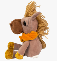 Nouvelle conception de peluche de cheval brun avec un foulard orange, adorable peluche d'animal