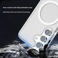 Étui de téléphone magnétique 2-en-1 transparent antichoc, coque de protection intégrale compatible avec Samsung S26 S25 Ultra, fine et durable