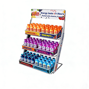 Présentoir de <span class=keywords><strong>sol</strong></span> pliable et détachable en fer et acier avec revêtement en poudre, personnalisé en usine, pour boissons gazeuses, avec roues, DIY - Product Image 2