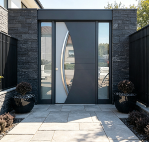 Porte de sécurité en acier inoxydable Qifan – Porte d'entrée moderne à ouverture latérale, étanche et durable pour les maisons - Product Image 5