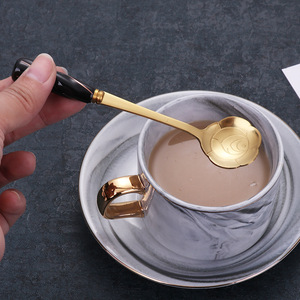 ช้อนกาแฟลายซากุระน่ารัก, ช้อนสแตนเลสสำหรับของหวานพร้อมด้ามจับเซรามิก, ที่คนกาแฟลายดอกซากุระญี่ปุ่น - Product Image 2