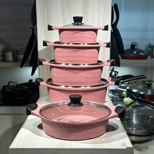 Juego de Utensilios de Cocina de Aluminio de 10 Piezas, Cacerola de Gran Capacidad de 20-32 cm para el Mercado de Oriente Medio, Fabricación <span class=keywords><strong>China</strong></span>, Lista para Enviar, Antiadherente - Product Image 1