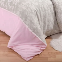 Nouvelle Arrivée 2026 – Parure de Lit 4 Pièces en Coton Imprimé Style Européen, 600 Fils, Gris Rose