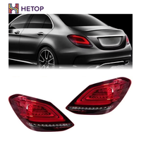 Feux arrière HETOP W205 2015-2018 Classe C LED Rouge Mise à niveau Feux arrière Frein Marche arrière Feux arrière modifiés Clignotants dynamiques pour Benz