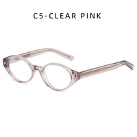 Lunettes d'ordinateur ovales transparentes tendance pour femmes, style œil de chat, anti-lumière bleue, verres optiques plats, protection oculaire