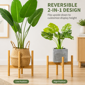 Soporte para Macetas <span class=keywords><strong>de</strong></span> Bambú Ecológico Personalizado OEM ODM, 3 Tamaños, Resistente, con Fácil Montaje - Product Image 1