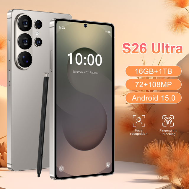 Free Shipping S26 Ultra 5G Smartphone 16GB RAM+1TB ROM Deca Core 7.3-Inch Screen 8000mAh Large Battery Long Standby Android 15