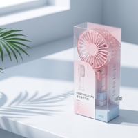 Emballage personnalisé en plastique transparent PET/PVC, mini ventilateur de bureau portable, boîte pliable transparente, logo personnalisé, boîte cadeau électronique