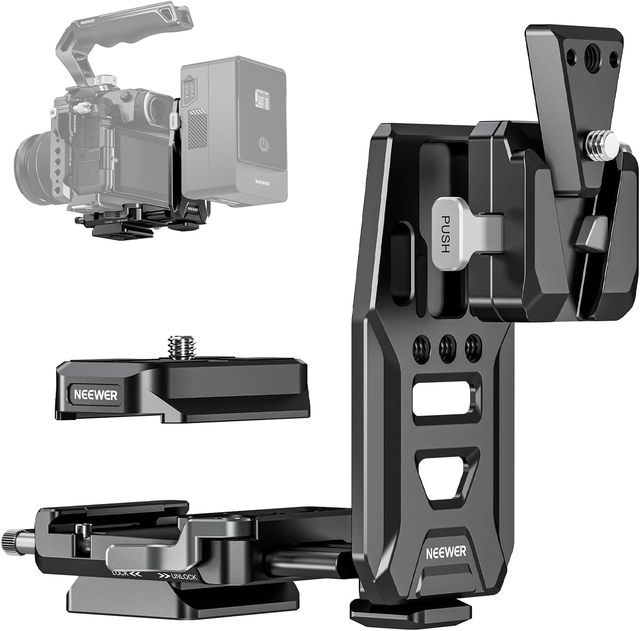 NEEWER V Mount Battery Plate with NATO Rails, Arca Type Baseplate for RS4 Pro RS3 Pro Gimbal, Modular DSLR Camera Video Rig