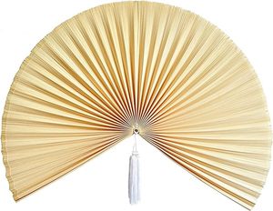 Grande Ventaglio in Bambù con Nappine, Decorazione Murale Orientale - Pedimenti Rustici per la Tua Casa - Product Image 2