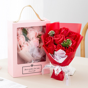 Nuevo Regalo de Flores de Rosa Artificiales de Larga Duración para el <span class=keywords><strong>Día</strong></span> de San Valentín, 9 Rosas de Jabón para el <span class=keywords><strong>Día</strong></span> de la Madre - Product Image 1