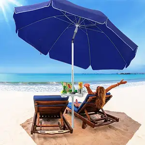2023 yılında en çok satan özel plaj şemsiye kum çapa açık büyük rüzgar geçirmez şemsiye ile Logo baskılı kozmetik kapları