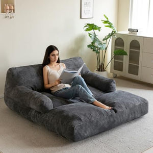 Canapé de sol confortable pour familles <span class=keywords><strong>d</strong></span>'animaux, grand lit pour chien en tissu côtelé pour humains avec mousse de soutien - Product Image 1