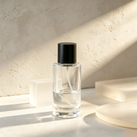 Flacon pulvérisateur de parfum en verre transparent rond de 30 ml, 50 ml, 100 ml, vide, simple, avec atomiseur à pompe pour parfum – Vente en gros