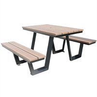 Mobilier d'extérieur commercial table de pique-nique de camping en bois longue ensemble table et chaises de restaurant à l'extérieur du parc