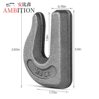 AMBITION Soldadura en gancho de agarre Ganchos de cubo de tractor de 3/8 pulgadas G70 Gancho de cadena de remolque soldable con horquilla forjada