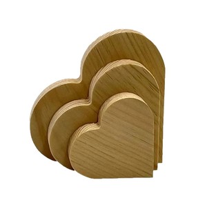 Bloc en bois en forme de cœur, décoration DIY pour couple, artisanat vierge, ornement de la Saint-Valentin - Product Image 4