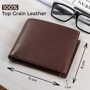 Classical Leather Wallet for Men <b>Slim</b> Credit <b>Card</b> <b>Holder</b> Front Pocket Leather Short Bifold Designer Trendy Pocket Mens Wallet - Product Image 5