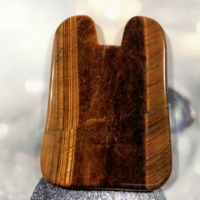 Rouleau de massage Gua Sha en pierre brute HZ avec logo personnalisé, masseur facial avec boîte, rouleau de jade œil de tigre de haute qualité, Gua Sha