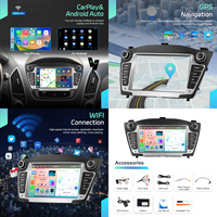 Autoradio Android Podofo 7'' 4+64/6+128G, autoradio de voiture, CarPlay/Android Auto sans fil, GPS WiFi pour Hyundai Tucson/IX35 2009-2015 OEM